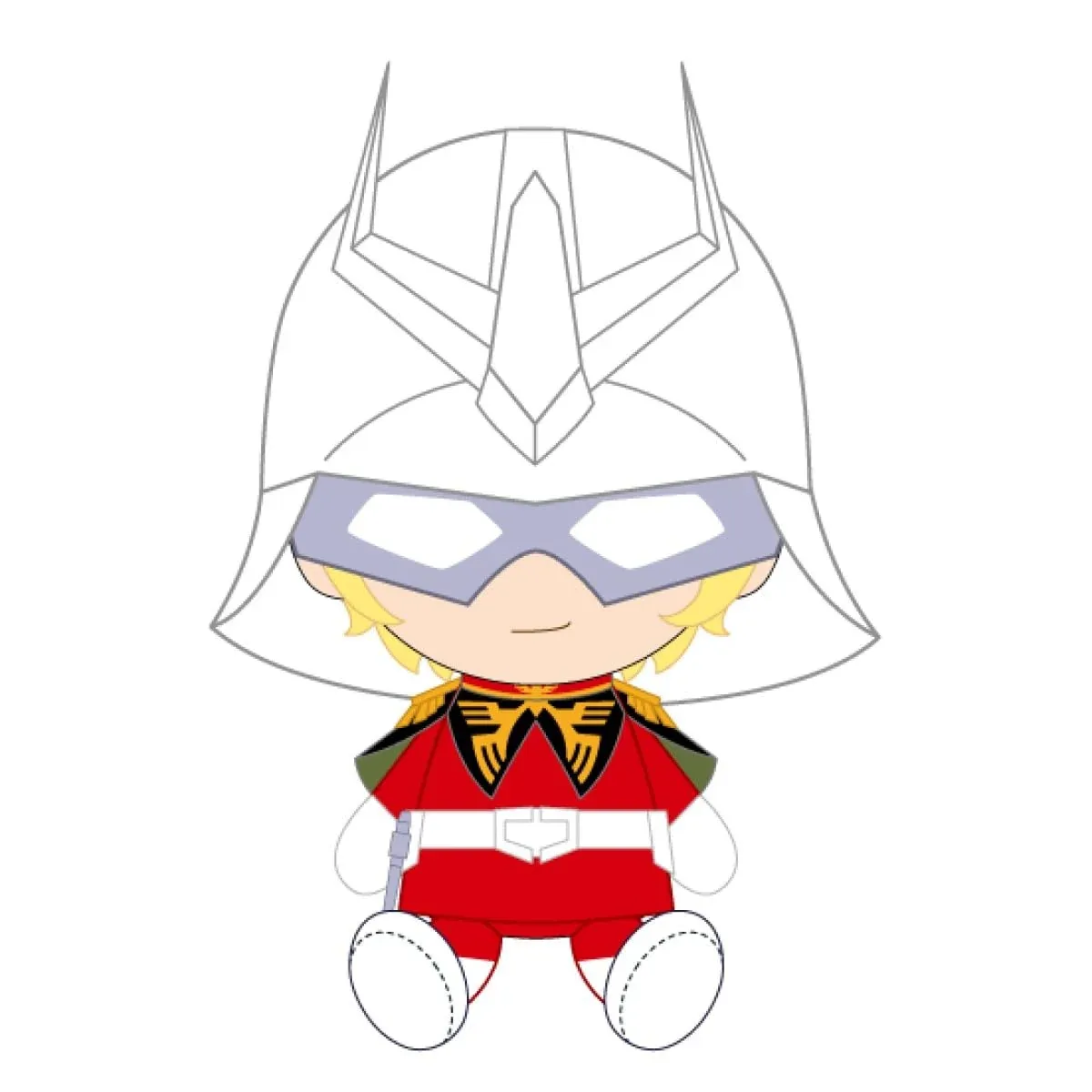 Bandai Namco Nui Mobile Suit Gundam Chibi Plush Char Aznable Toy