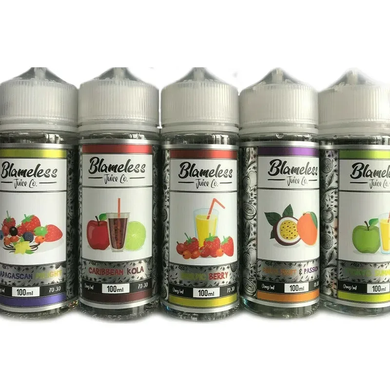 BLAMELESS JUICE 100ML E-Liquid – 8 Flavours | 70VG Vape Juice | 0MG Nicotine