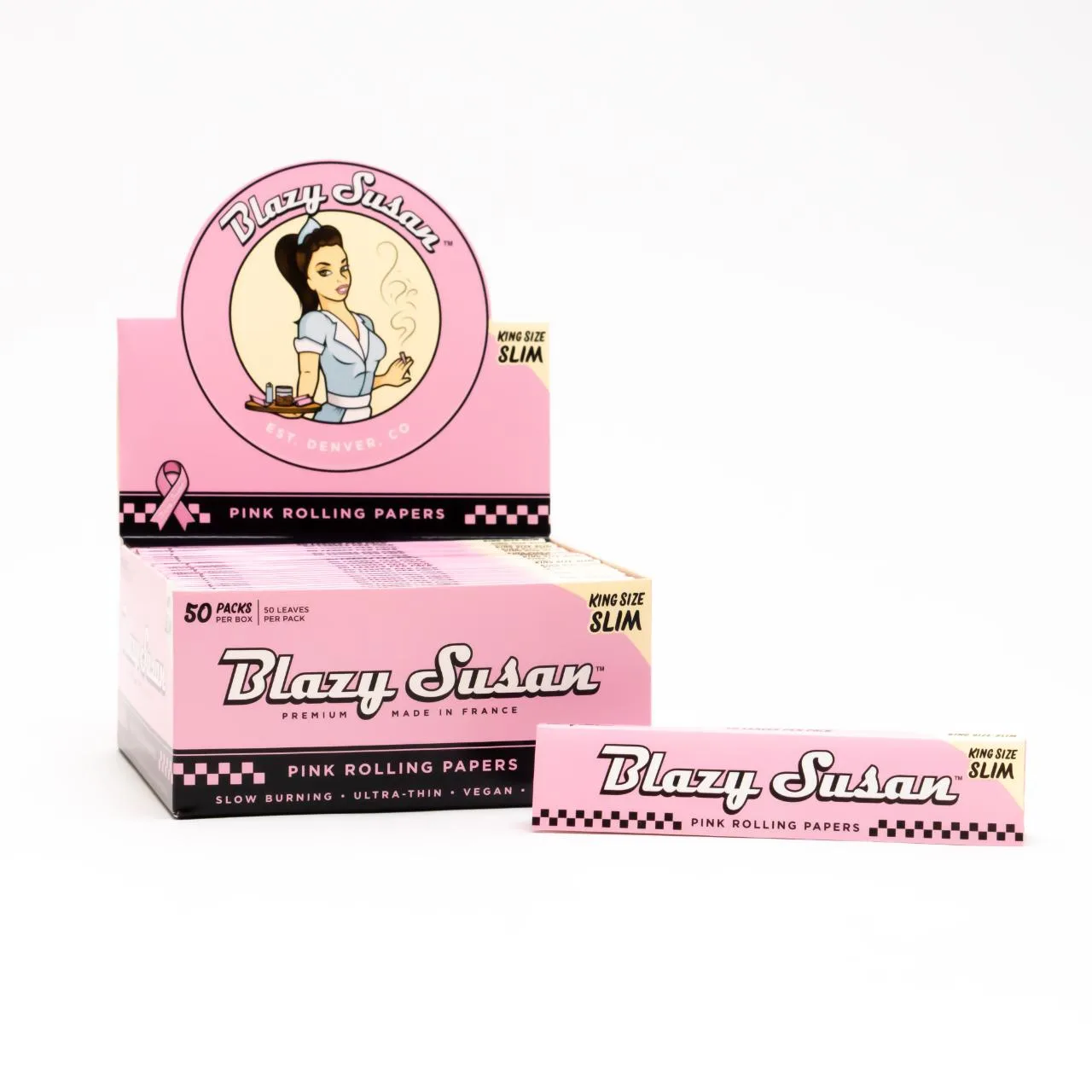 Blazy Susan Pink Rolling Papers 50PK
