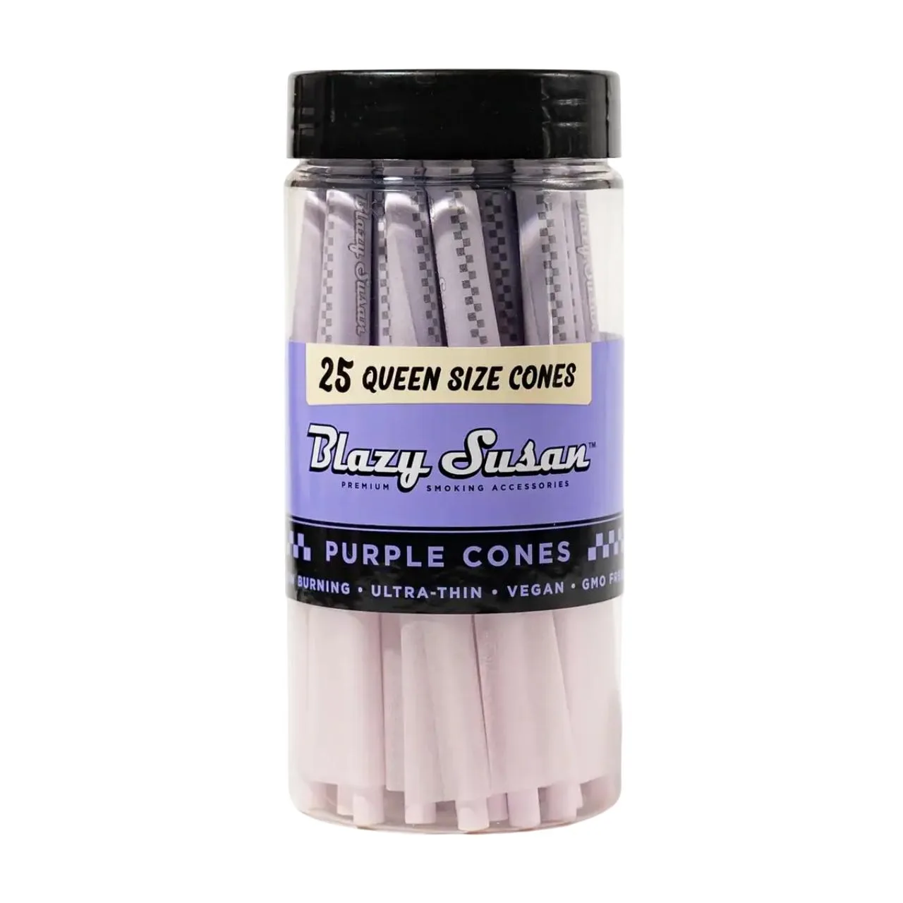 BLAZY SUSAN QUEEN SIZE CONES PURPLE JAR – 25CT