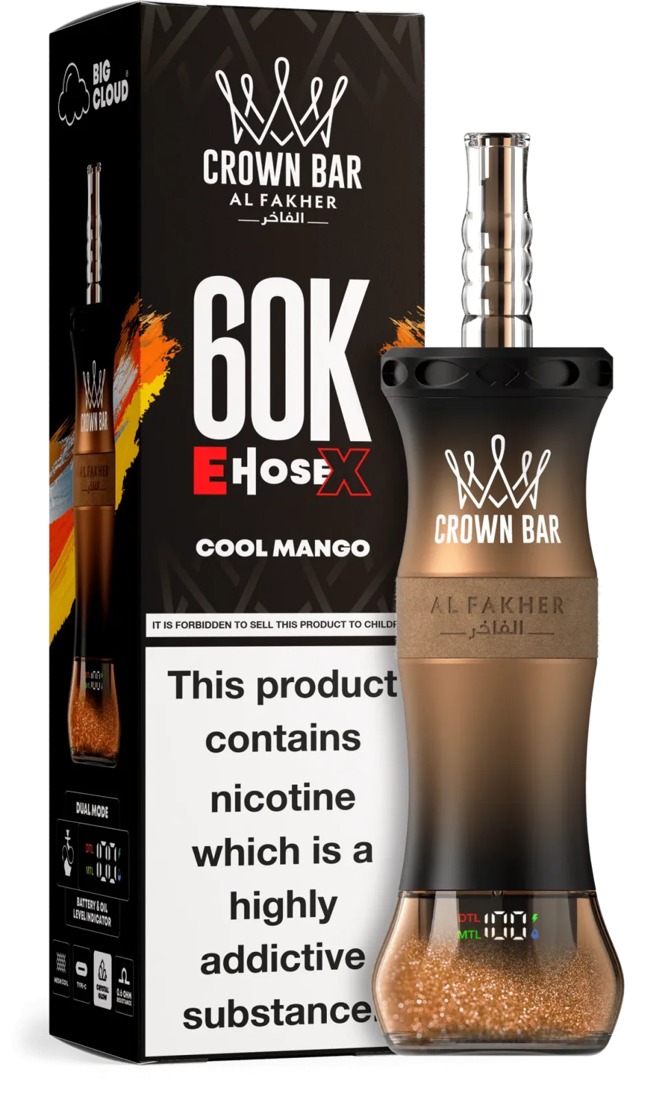 Cool Mango Al Fakher Crown Bar E Hose X 60k