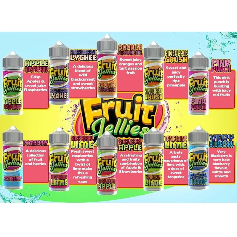 E Liquid 100ml Fruit Jellies Vape Juice 70/30 Shortfill 0mg Sub Ohm UK Made