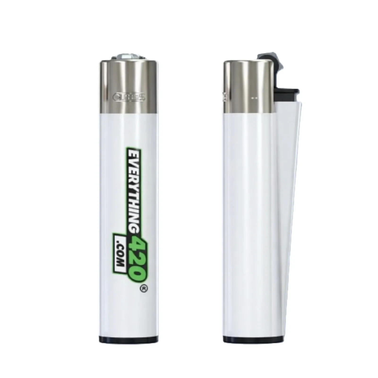 E420 White Logo Clipper Lighter