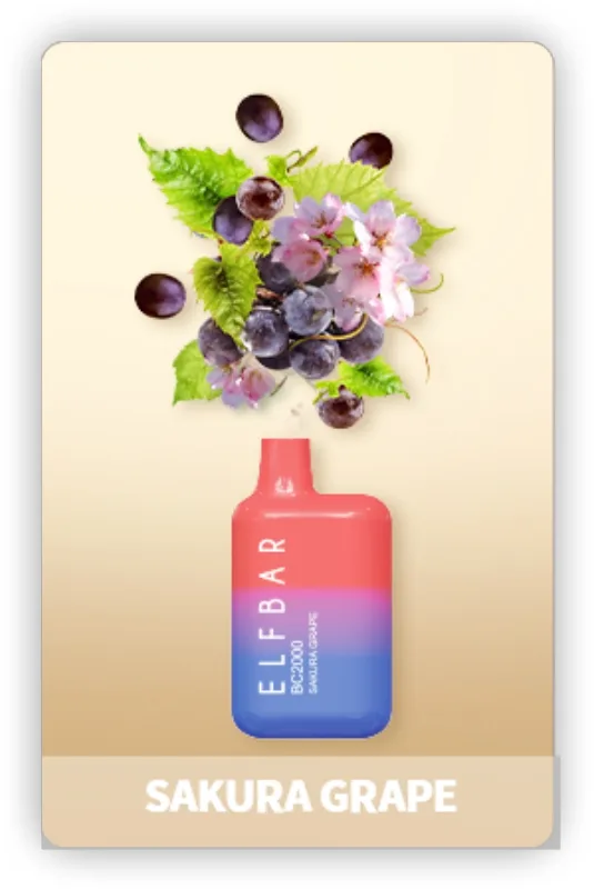 ELF BAR BC2000 Disposable 2000 Puffs Sakura Grape