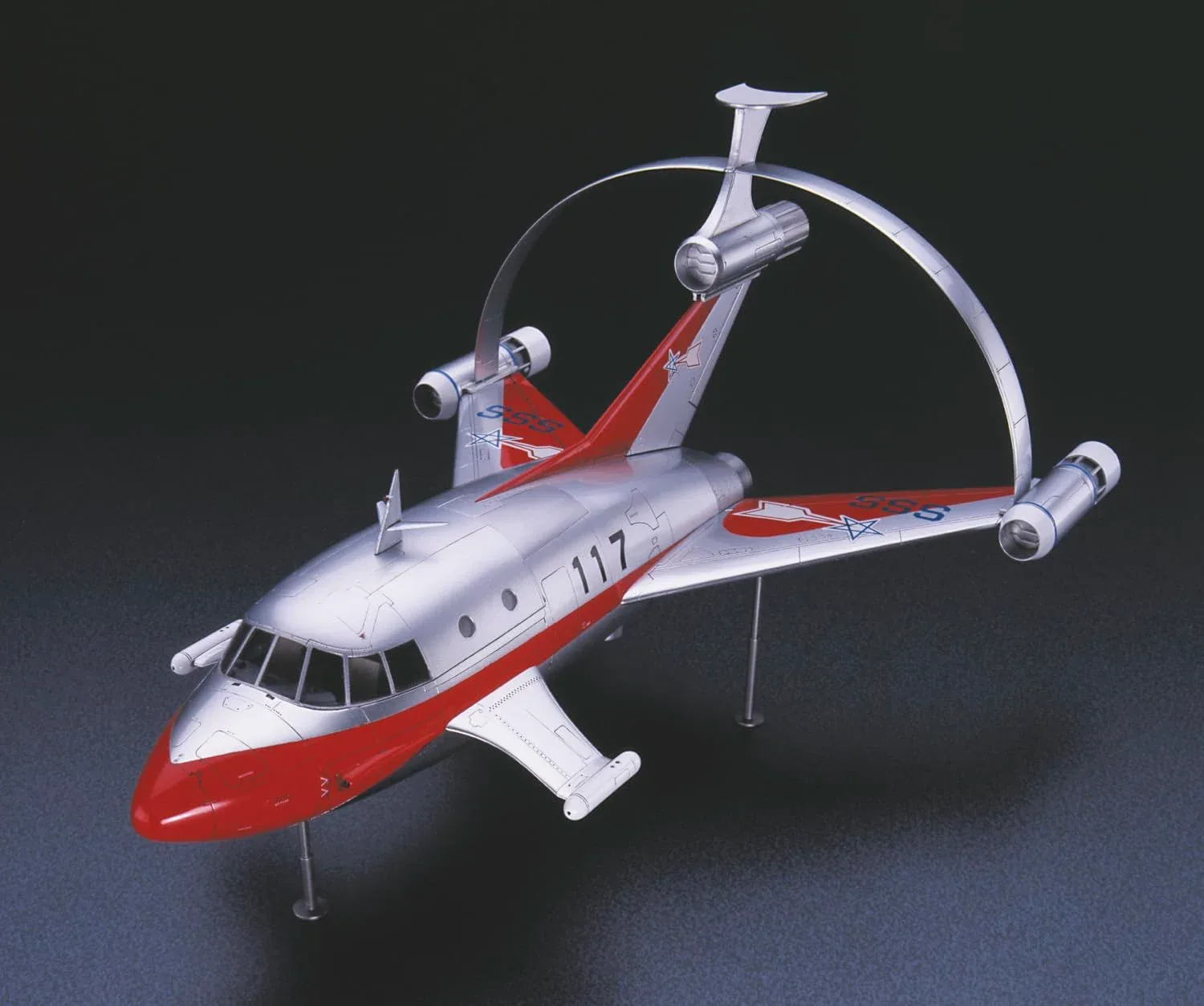 Hasegawa Ultra Mecha Jet Beetle 1/72 Model Kit with Sub-Rocket and Pin Badge - Image 2
