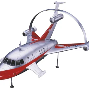 Hasegawa Ultra Mecha Jet Beetle 1/72 Model Kit with Sub-Rocket and Pin Badge