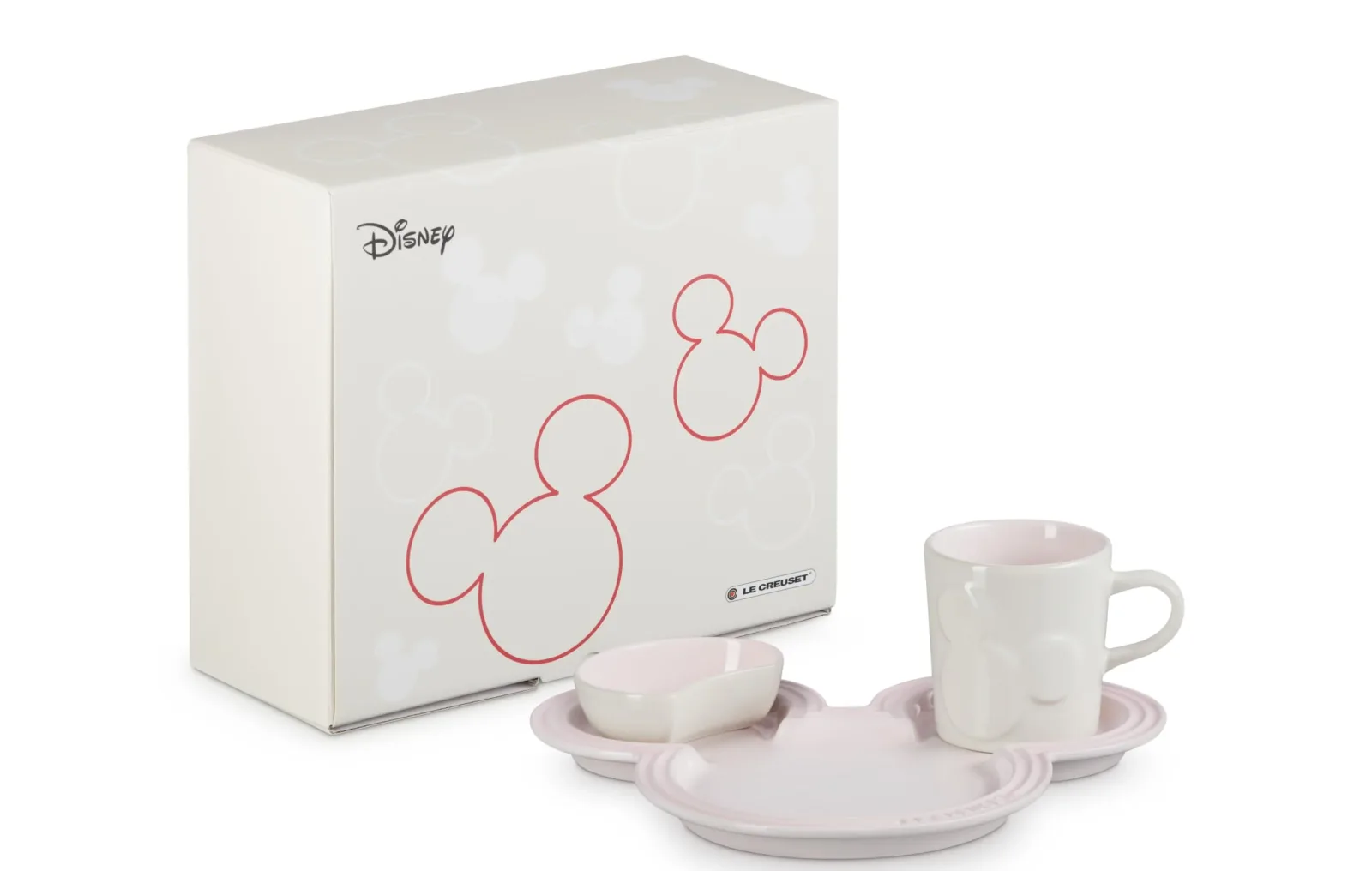 Le Creuset Disney Mickey Mouse Pink Tableware Set Microwave Dishwasher Safe