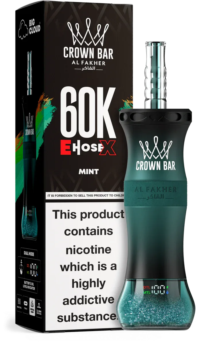 Mint Al Fakher Crown Bar E Hose X 60k