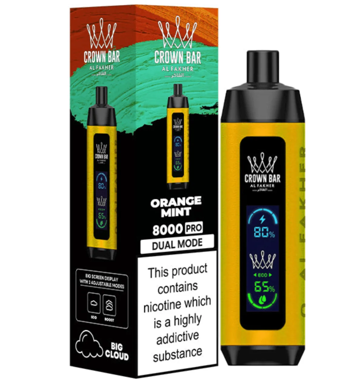 Orange Mint Al Fakher Crown Bar 8000 Pro
