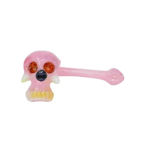 Pink Skull Sidecar Bubbler - 7.5in