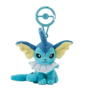 Pokemon Vaporeon Mascot Plush Keychain with Carabiner Clip