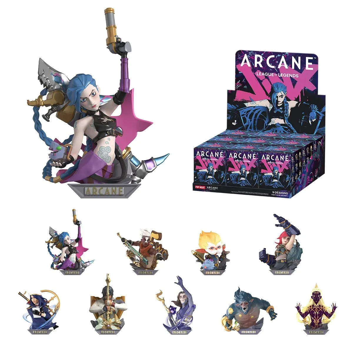 Pop Mart League of Legends Arcane Series Assorted Box 9 Pieces Blind Figures