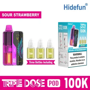 Sour Strawberry - Hide Fun Triple Dose 100K Disposable Vape Kit