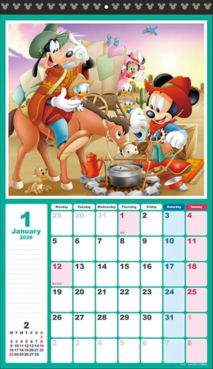 Sun-Star Stationery 2026 Mickey & Friends Wall Calendar Standard Hanging - Image 2