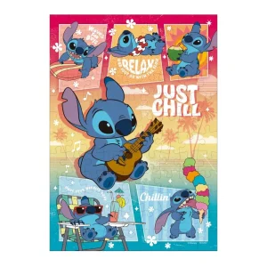 Tenyo 108-Piece Disney Stitch Jigsaw Puzzle 18.2x25.7cm with Glue & Tools