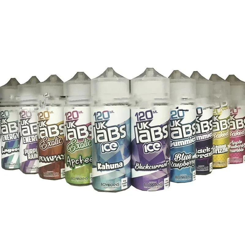 UK LABS 120ML Premium E-Liquid Juice 0MG Vape 70VG/30PG – 10 Delicious Flavours