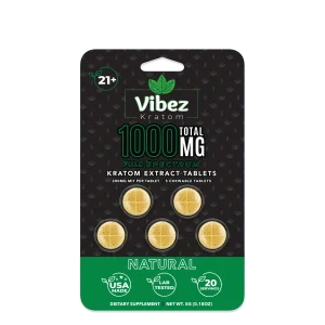 Vibez Kratom Tablets – 1000mg – Natural Flavor