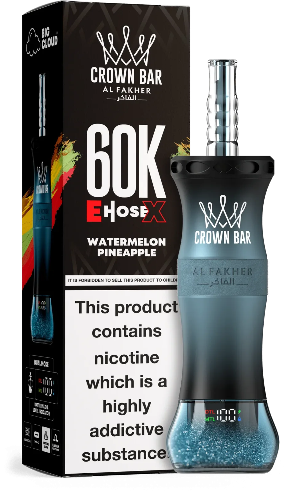 Watermelon Pineapple Al Fakher Crown Bar E Hose X 60k